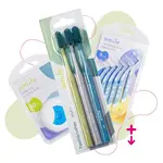 SMILE sada péče o zuby - zubní kartáček soft 3ks, mezizubní kartáčky 0,6mm 6ks a dentální nit máta 50m