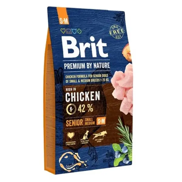 Brit Premium by Nature Senior S+M 8 kg | Granule pro psy
