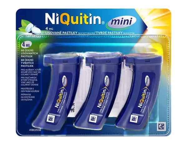 NIQUITIN mini 4 mg pastilky 3 x 20 pastilek