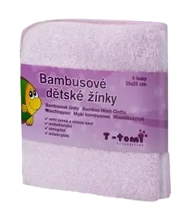 T-TOMI Koupací žínky růžové 25 x 25 cm, 4 ks