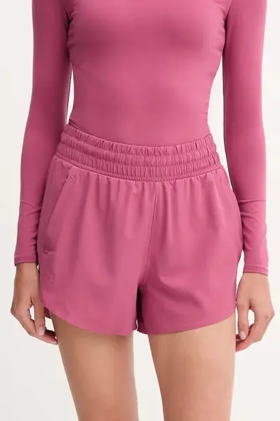 Tréninkové šortky Under Armour Flex růžová barva, high waist