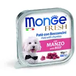 Monge Dog Fresh paté s kousky masa - hovězí 100 g