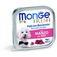 Monge Dog Fresh paté s kousky masa - hovězí 100 g
