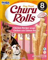 Inaba Dog Churu Rolls - kuřecí a losos 8 x 12 g