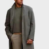 Ombre Men's lightweight single-breasted coat - graphite-khaki