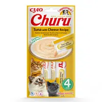 Inaba Cat Ciao Churu krémové krmivo pre mačky - tuniak, syr 4 x 14 g