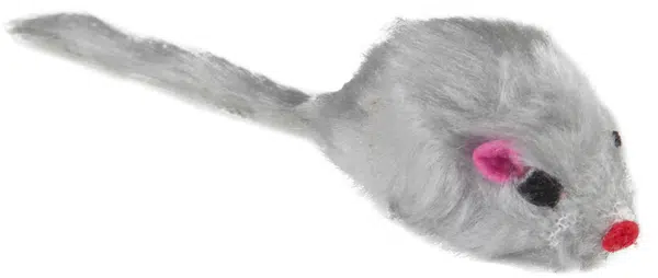 Flamingo šedá plyšová myš pre mačky 1 ks