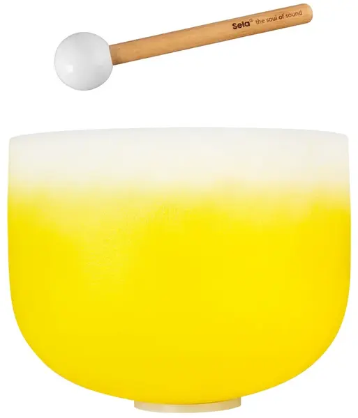 Sela Crystal Singing Bowl Chakra 12" - Yellow, Solar Plexus, E (432Hz)