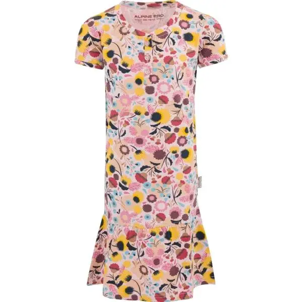 ALPINE PRO ILO Dievčenské šaty, ružová, veľkosť 152-158