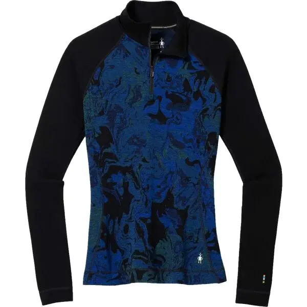 Smartwool W CLASSIC THERMAL MERINO BL PTTRN 1/4 ZB Dámske tričko, modrá, veľkosť