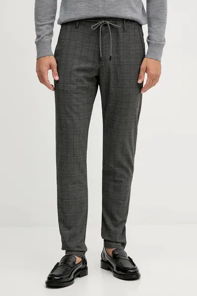 Kalhoty Joop! pánské, šedá barva, přiléhavé, 30047667