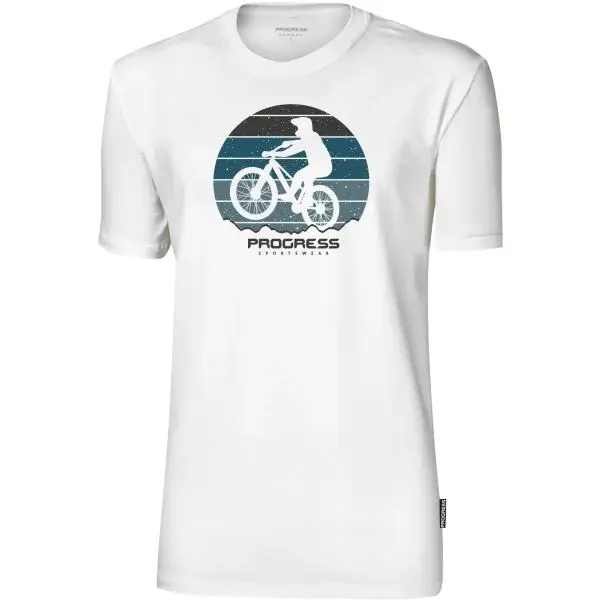 PROGRESS BARBAR BIKER Pánske bambusové tričko, biela, veľkosť