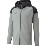 Puma TEAMCUP CASUALS HOODED JACKET Pánska športová bunda, tmavo sivá, veľkosť