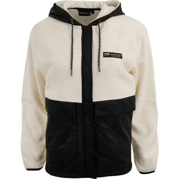 ALPINE PRO MENA Dámska flísová mikina, biela, veľkosť