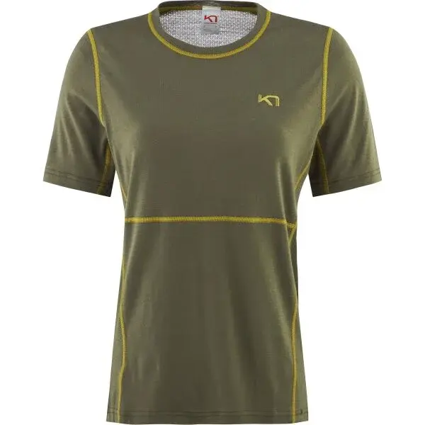 KARI TRAA LAM LOOSE TEE Dámske tričko, khaki, veľkosť