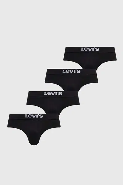 Spodní prádlo Levi's 4-pack pánské, černá barva
