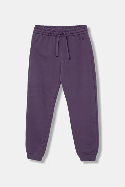 Dětské bavlněné tepláky United Colors of Benetton fialová barva, 3J68CF02H