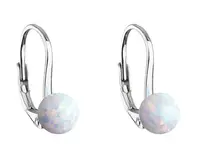 Evolution Group - Pavona Půvabné stříbrné náušnice s bílým syntetickým opálem 11242.1