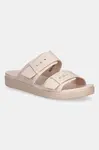 Pantofle Crocs Brooklyn Buckle Low dámské, růžová barva, na platformě, 211215