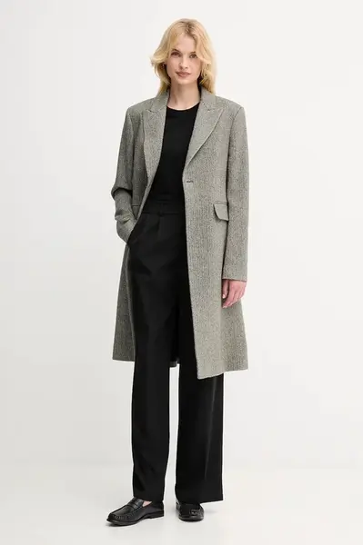 Vlněný kabát Polo Ralph Lauren černá barva, 211966522