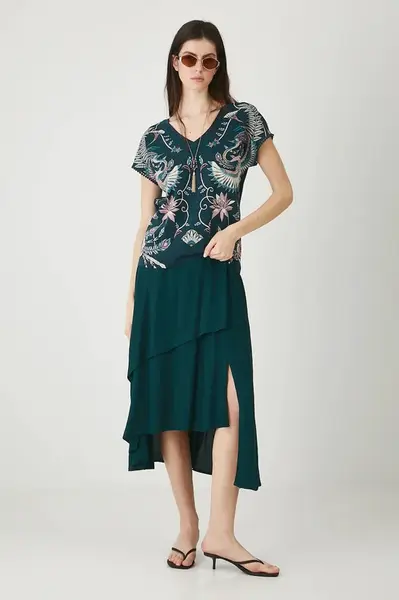 Bavlněné tričko Medicine dámské, zelená barva