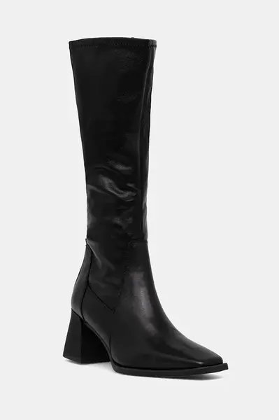 Kožené kozačky Vagabond Shoemakers HEDDA NARROW SHAFT dámské, černá barva, na podpatku, 5602-902-20
