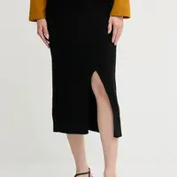 Sukně Dkny vínová barva, midi, DJ4R0377