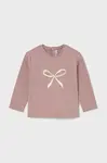 Dětské tričko s dlouhým rukávem Mayoral růžová barva, 116