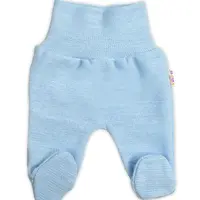 Baby Nellys Pletené kojenecké polodupačky Hand Made, světle modré, vel. 68