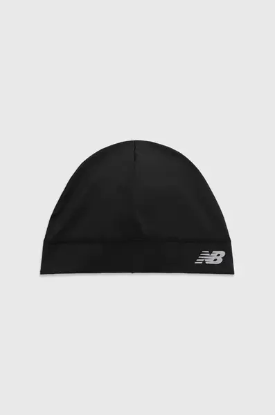 Čepice New Balance černá barva, z tenké pleteniny