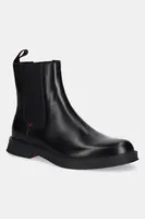 Kožené kotníkové boty HUGO Lenner pánské, černá barva, 50548489