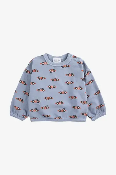Kojenecká mikina Bobo Choses Race Car modrá barva, vzorovaná, 225AB011