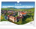 Kalendář 2026 stolní: Malebná zákoutí Česka s extra velkým kalendáriem, 30 x 21 cm