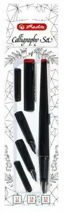 Herlitz - Kaligrafické pero černé plnicí - sada