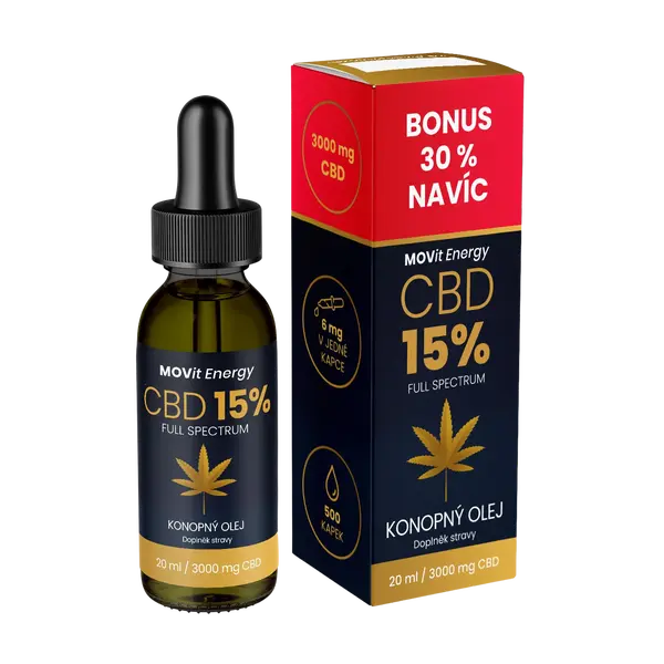 MOVIT ENERGY CBD 15% Full Spectrum konopný olej 20 ml