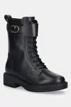 Kožené boty Furla New Legacy Army Boot dámské, černá barva, na plochém podpatku, YK11FNL BX4223 O6000