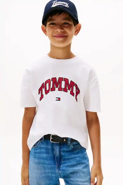 Dětské bavlněné tričko Tommy Hilfiger bílá barva, s potiskem, KB0KB09939