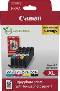 Canon CLI-551XL 6443B008 farebná (CMYK) multipack originálne cartridge