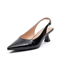 Čierne dámske sandále na podpätku ORSAY