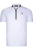 T8571 ROSNÉ TRIČKO NA ZIPS PÁNSKE OBYČAJNÉ BIELE