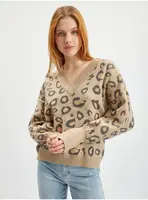 Svetlo hnedý dámsky vzorovaný sveter ORSAY