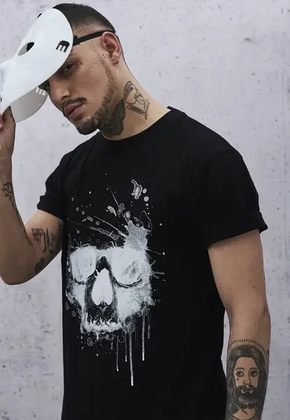 Skull Tee Black Water Color