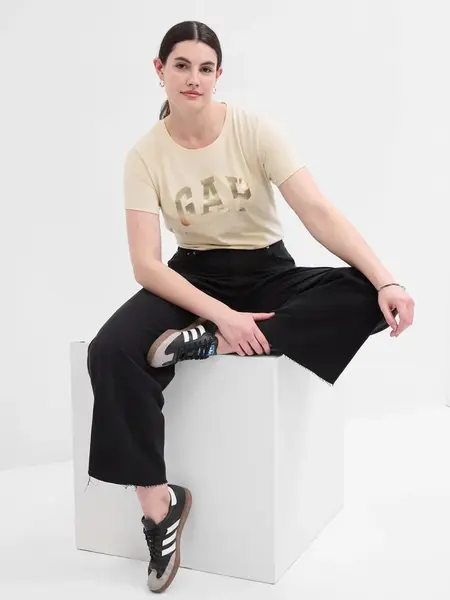 Tričká s krátkym rukávom pre ženy GAP - béžová, zlatá