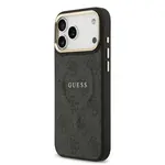 Zadní kryt Guess PU Leather 4G Gold Frame MagSafe  Apple pro iPhone 17 Pro Max, černá