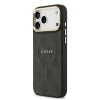 Zadní kryt Guess PU Leather 4G Gold Frame MagSafe  Apple pro iPhone 17 Pro Max, černá