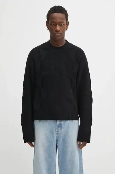 Vlněný svetr Heliot Emil pánský, černá barva, PREAW25_M_07_063_BLK01_CO