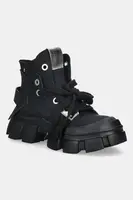 Kožené workery GOE dámské, černá barva, na platformě, SS2N4054 BLACK