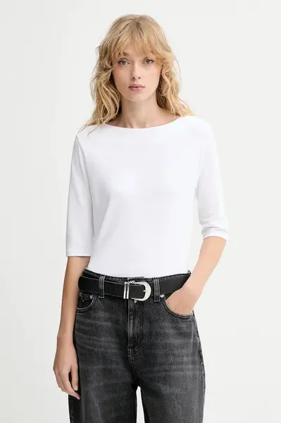 Bavlněné tričko Calvin Klein dámské, bílá barva, LV044C217G