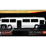 MCI Classic City Bus Plain White "Vintage Bus &amp; Motorcoach Collection" 1/87 (HO) Diecast Model by Iconic Replicas