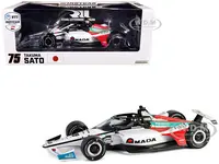 Dallara IndyCar 75 Takuma Sato "AMADA" Rahal Letterman Lanigan Racing "NTT IndyCar Series" (2024) 1/18 Diecast Model Car by Greenlight